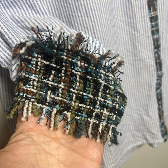 ZARA Tweed and Stripes Details Button Down - Picture 7 of 8